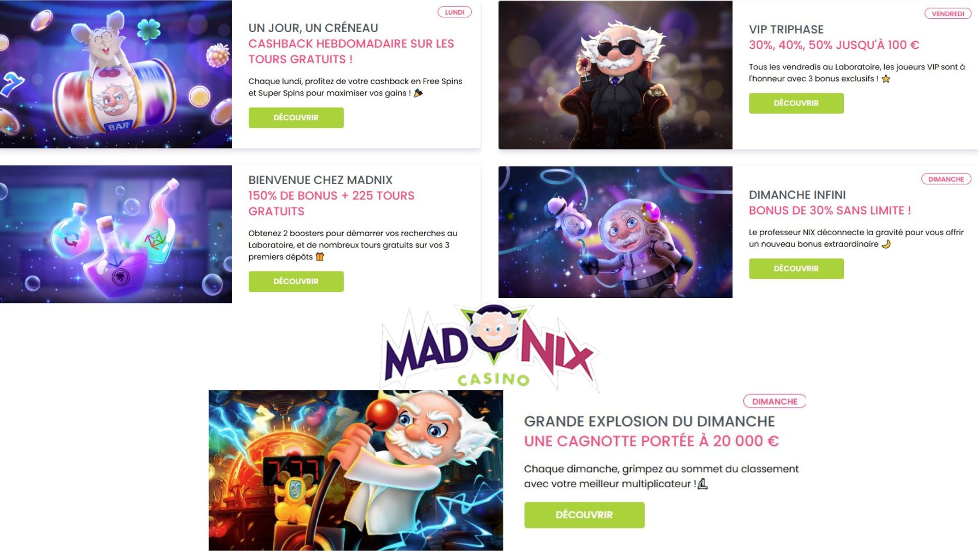Promotions et bonus du casino Madnix.