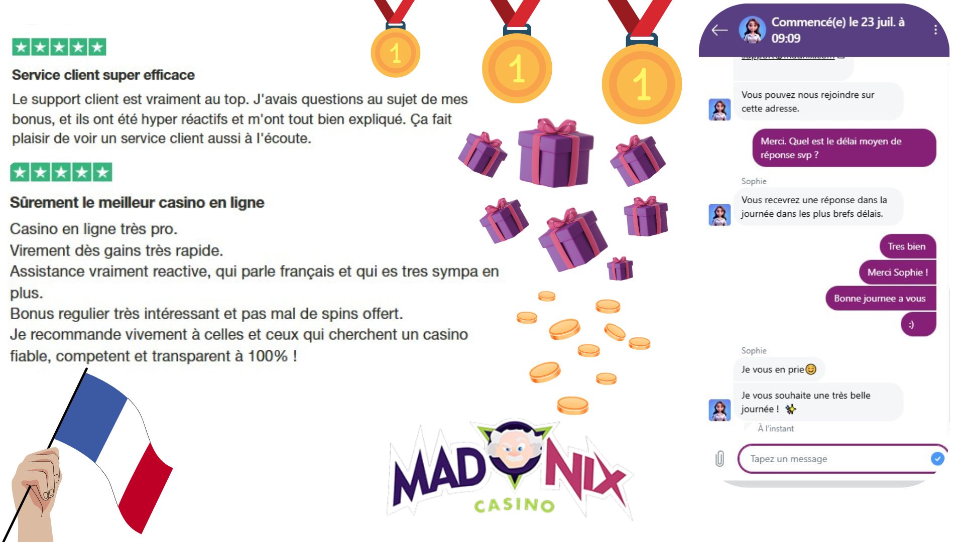 Invitation pour rejoindre le casino Madnix.
